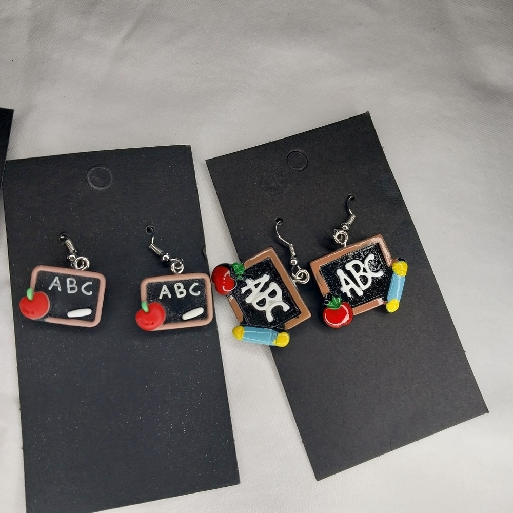 Handmade 3 Pair School-Themed Earrings - Picture 2 of 4
